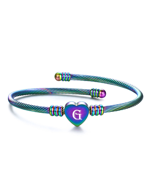 Fashion G Stainless Steel 26 Letters Color Cable Wire Bracelet