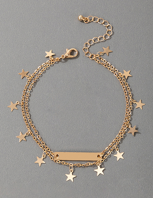 Fashion Gold Five-pointed Star Tassel Anklet