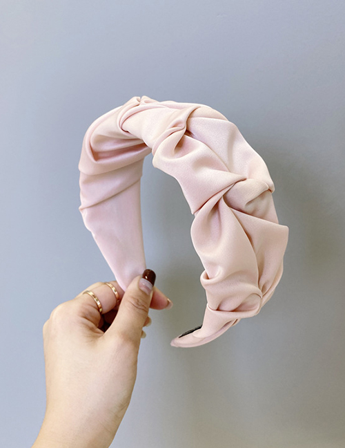 Fashion Pink Folded Broad-sided Knotted Headband