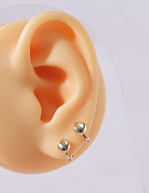 Fashion Ear Clip Metal Geometric Round Bead Ear Clips