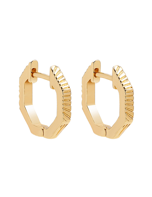 Fashion Gold Color Alloy Octagonal Twill Earrings
