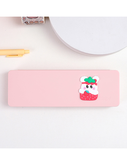 Fashion Pink-strawberry Bunny Cartoon Rectangular Stationery Box