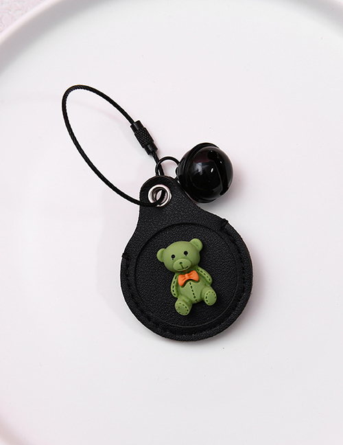 Fashion Green Bear Pu Cartoon Water Drop-shaped Card Holder