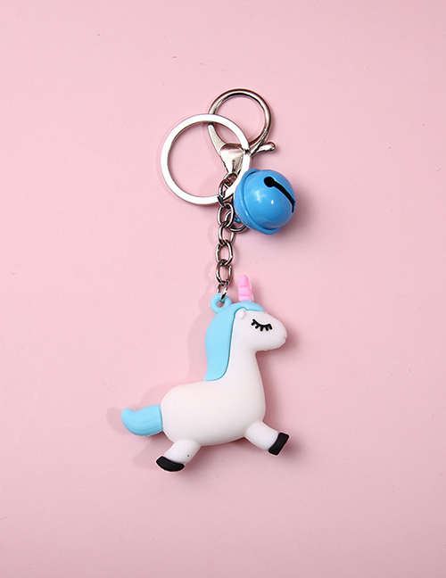 Fashion Bells-blue Pony Cartoon Unicorn Bell Keychain