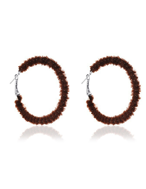Fashion Brown Alloy Hair Coil Ear Ring