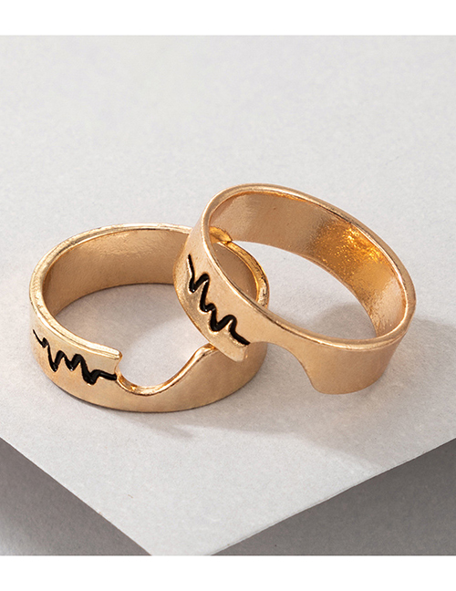 Fashion 5# Geometric Letter Ring Set