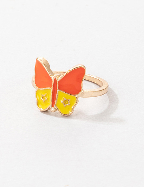 Fashion 31# Cartoon Dripping Butterfly Wide Brim Ring