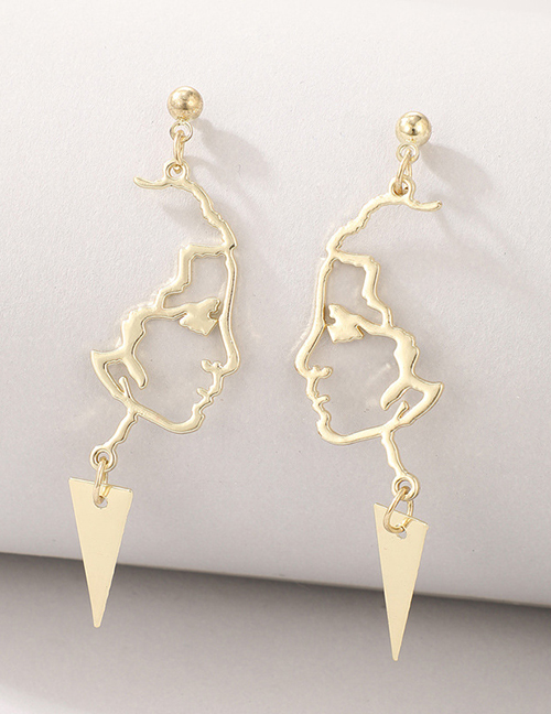 Fashion Gold Color Alloy Hollow Face Earrings