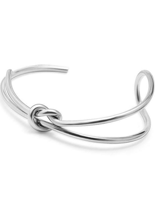 Fashion Steel Bracelet Double Twisted Wire Knotted Open Ring