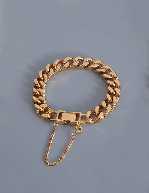 Fashion Gold Color Thick Chain Bracelet 16cm Buckle Thick Chain Bracelet