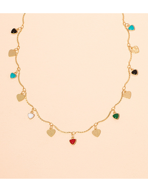 Fashion Love Alloy Heart Tassel Necklace