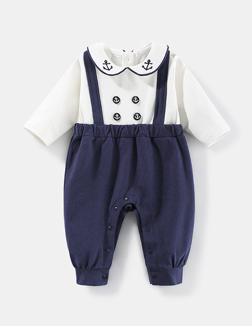 Fashion Blue Navy Style Baby Jumpsuit