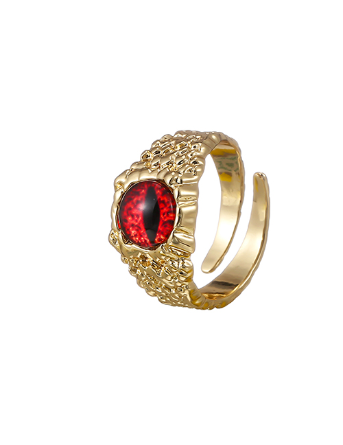 Fashion Red Copper Eye Texture Ring