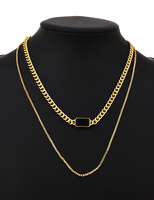 Fashion Golden Alloy Chain Double Necklace