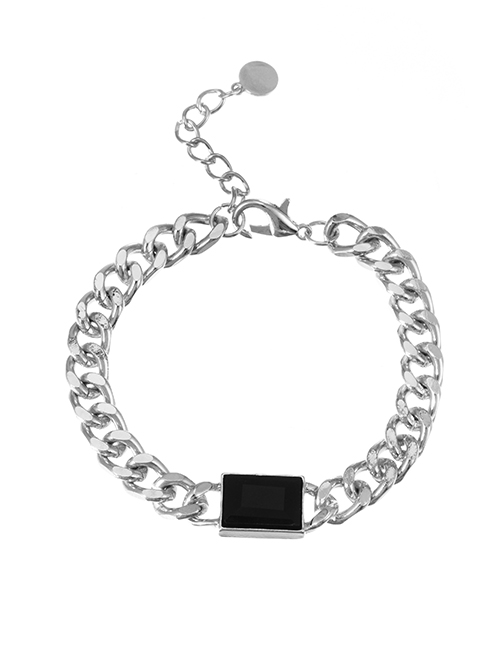 Fashion Silver Alloy Chain Square Bracelet