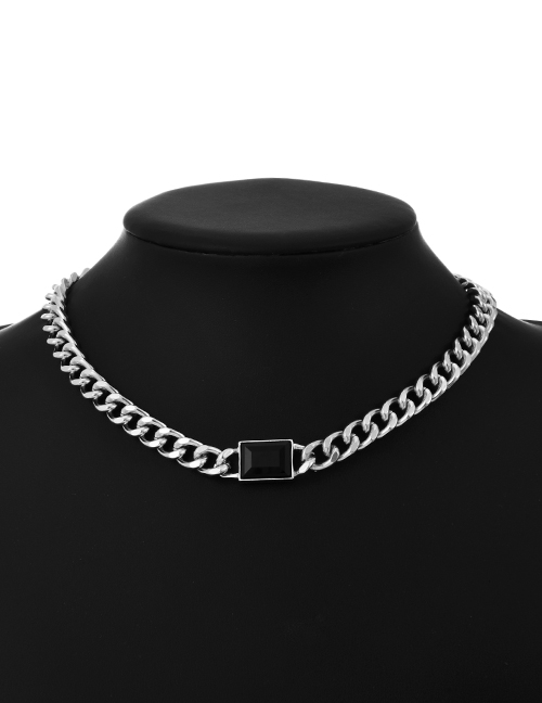 Fashion Silver Alloy Chain Square Necklace
