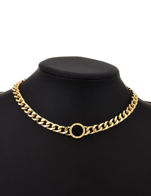 Fashion Golden Alloy Chain Ring Necklace