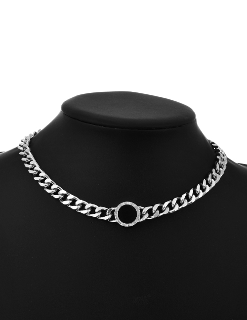 Fashion Silver Alloy Chain Ring Necklace