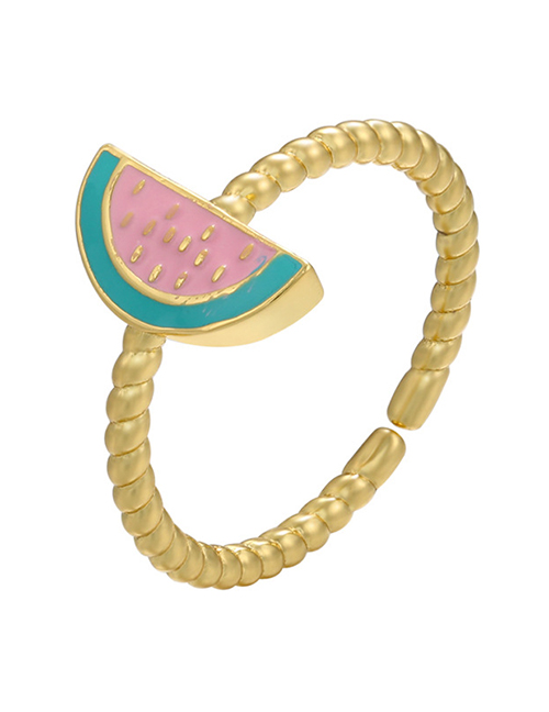 Fashion Pink Dripping Watermelon Thread Ring