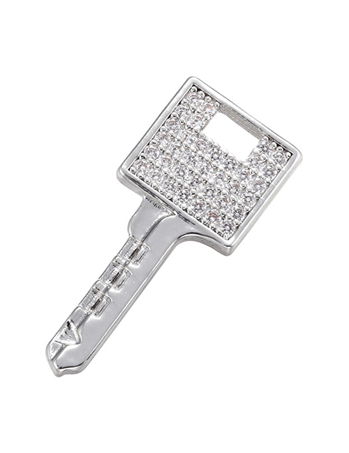 Fashion White Gold Color Micro-inlaid Zirconium Key Hole Accessories
