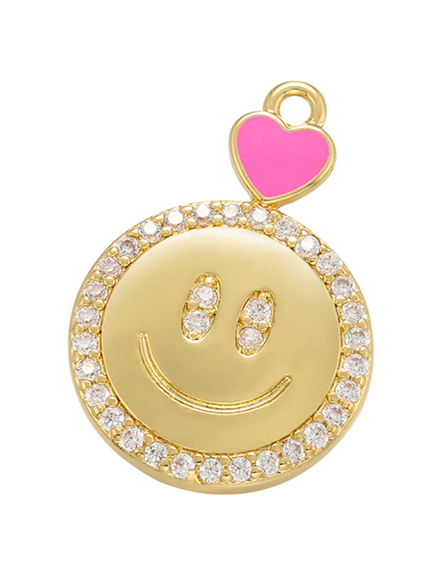 Fashion Rose Red Dripping Love Micro Diamond Smile Face Accessories