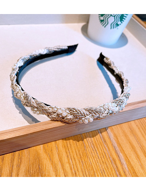 Fashion Pearl-beige Chain Headband With Diamond