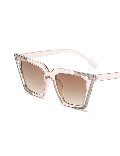Fashion Champagne Box Double Tea Slices Cat Eye Large Frame Sunglasses