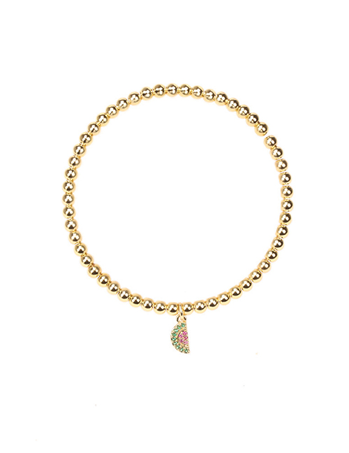 Fashion Watermelon Copper Inlaid Zirconium Fruit Gold Bead Chain Bracelet