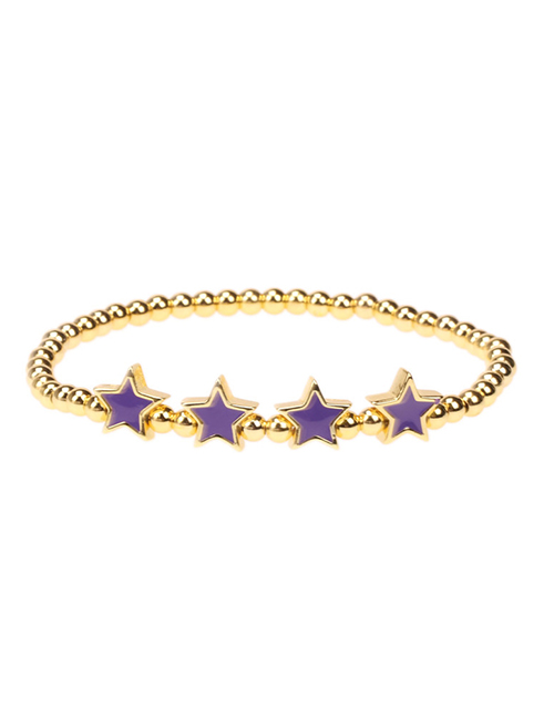 Fashion Purple Copper Drop Oil Star Bracelet