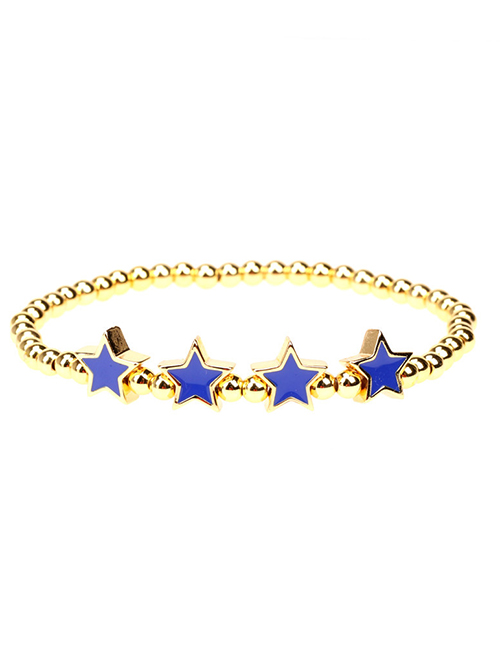Fashion Blue Copper Drop Oil Star Bracelet