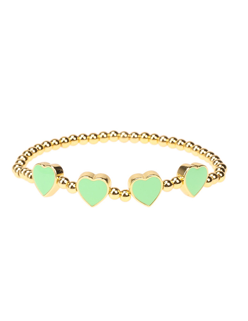 Fashion Green Copper Drop Oil Love Bracelet