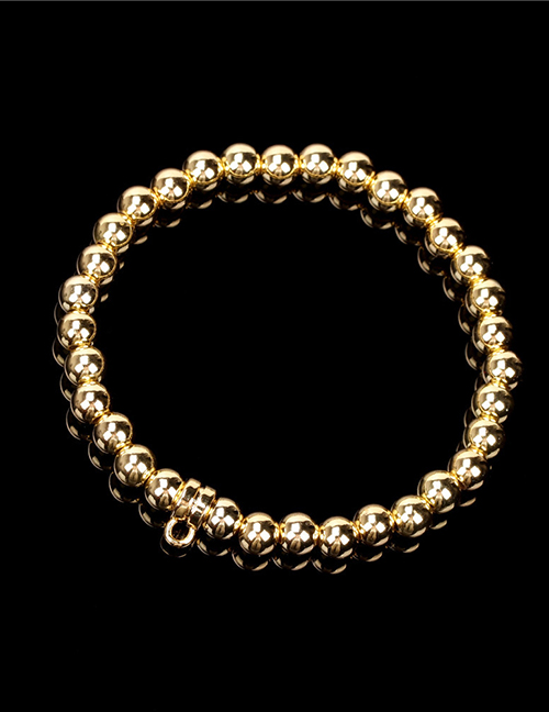 Fashion Golden Gold-plated Copper Metal Beads Beaded Bracelet