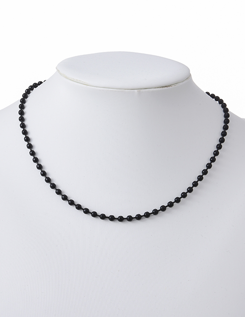 Fashion Black Resin Bead Necklace