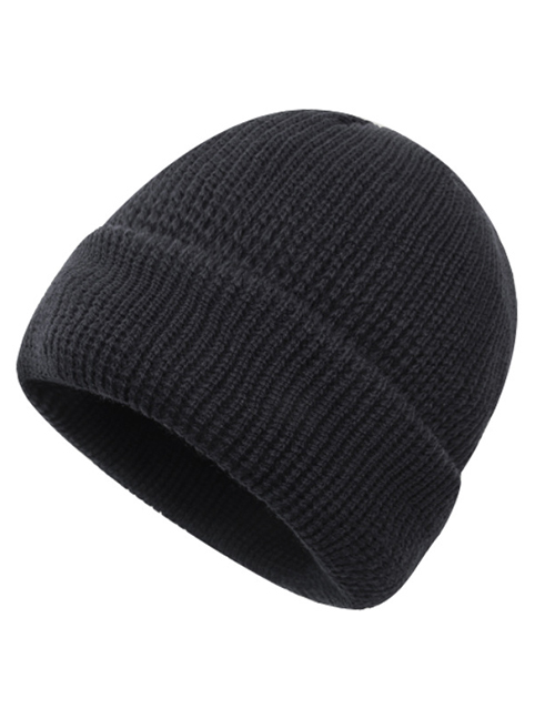 Fashion A-503 Light Board Black Pure Color Wool Knit Cap