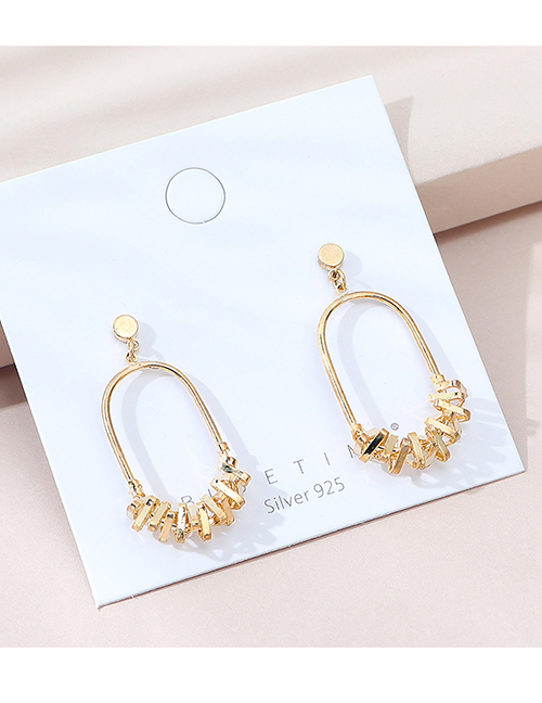 Fashion 14k Gold Real Gold Plated Hollow Geometric Earrings