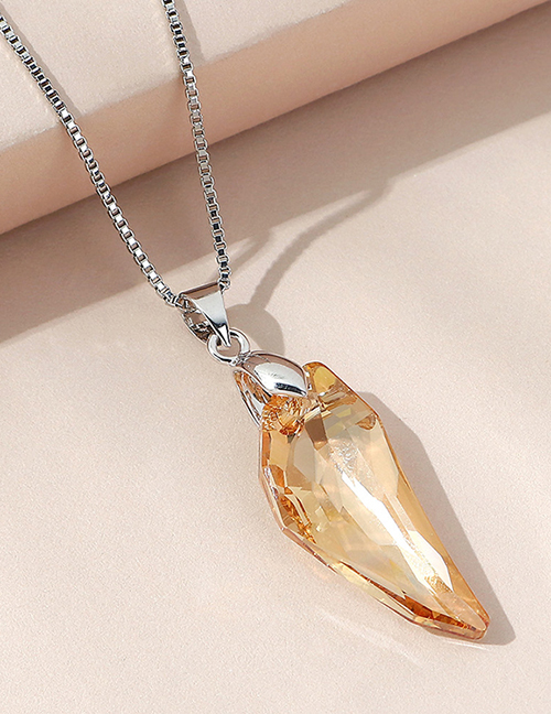 Fashion Golden Crystal Crescent Necklace