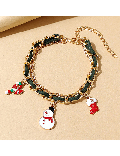 Fashion Gold Christmas Snowman Sock Chain Bracelet