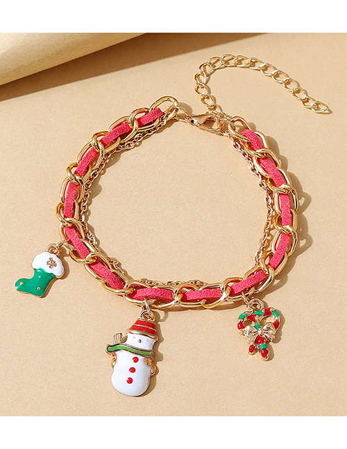 Fashion Gold Christmas Snowman Boots Chain Bracelet