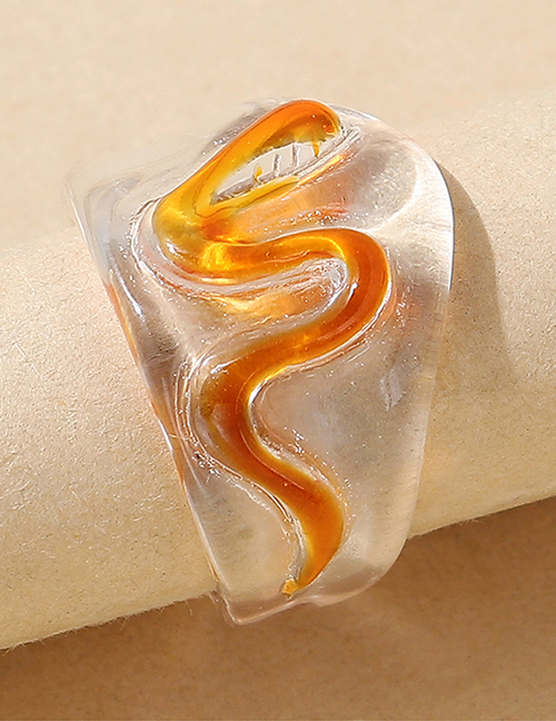 Fashion Orange Resin Snake Ring