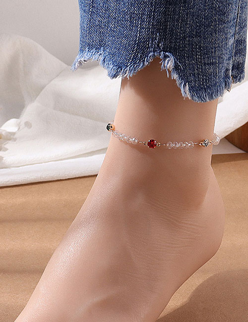 Fashion Color Alloy Geometric Diamond Anklet