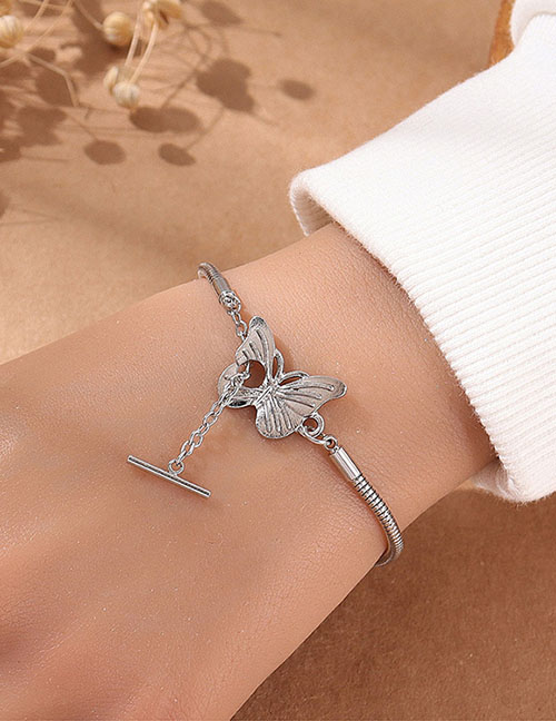 Fashion Silver Alloy Geometric Butterfly Bracelet