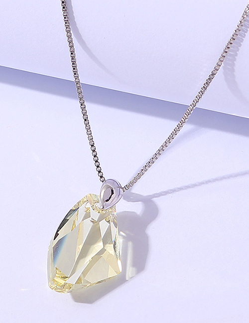Fashion Yellow Geometric Shaped Crystal Necklace