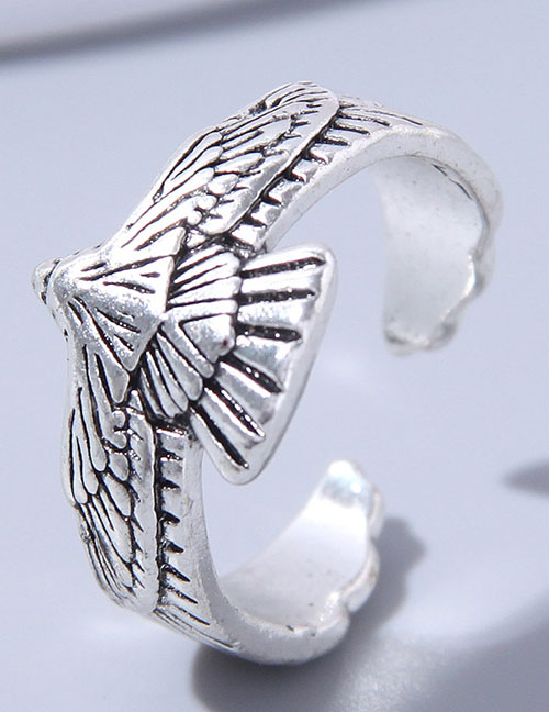 Fashion Silver Alloy Geometric Eagle Split Ring