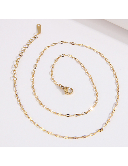 Fashion Gold Titanium Steel Lip Chain Necklace