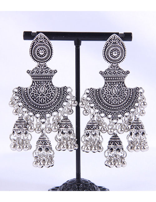 Fashion Silver Alloy Geometric Drop Earrings