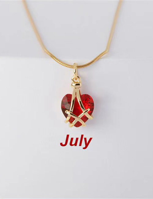 Fashion July (july) (2 Items) Alloy Geometric Heart Necklace