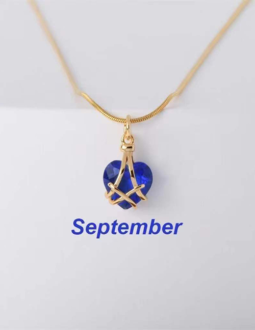 Fashion September (september) (2 Items) Alloy Geometric Heart Necklace