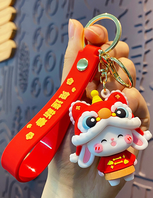 Fashion Rabbit For Chinese New Year - Lion Dance Pvc Cartoon Key Chain