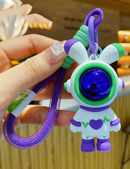 Fashion Cosmic Ecg Rabbit Bracelet Buckle-purple Cartoon Astronaut Rabbit Keychain