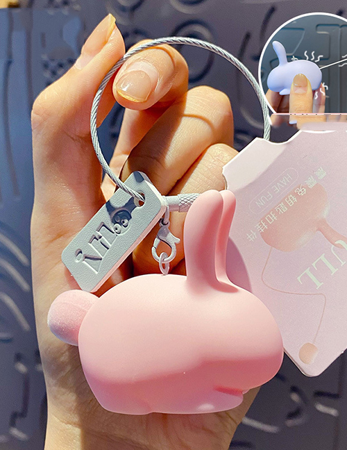 Fashion Genuine Shock Rabbit Pendant - Pink Metal Cartoon Keychain